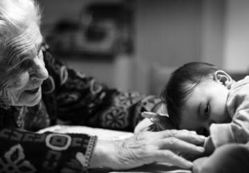 A grandparent and child